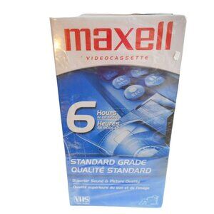 LOT OF 3 Maxell VHS T-120 6 Hour Standard Grade VCR Blank Video Tapes New SEALED